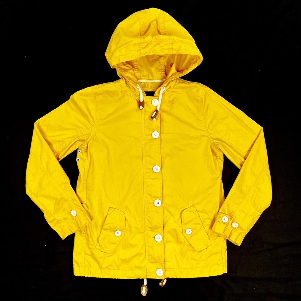 GUC Gap Nautical Jacket Women's Size XS Pale Gold Yellow Hooded 100% Cotton Zip